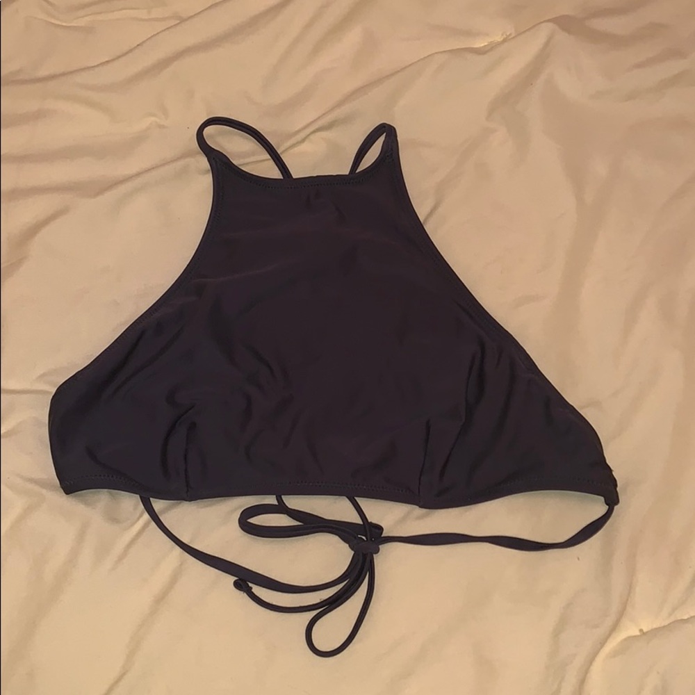 Dark green halter bikini top